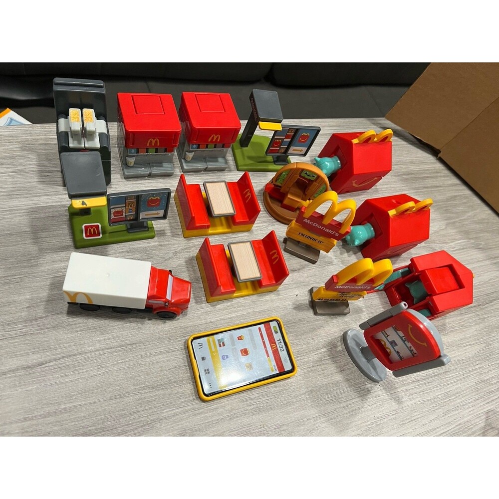Lot Of 16 McDONALD'S Lil Mcdonalds Miniature Restaurant Kids HAPPY MEAL TOY